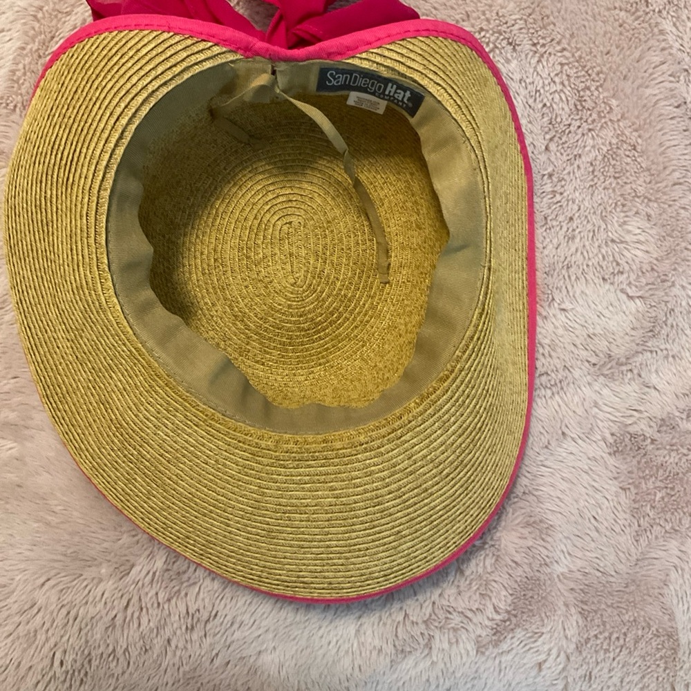 San Diego Hat Company Pink and Tan Sun Hat